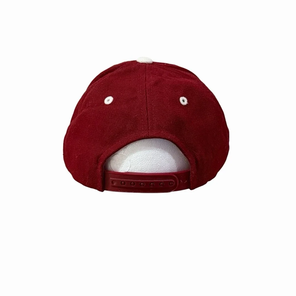 Vintage 90s PUMA Oklahoma Sooners Hat Retro Disco Logo Crimson Strapback Cap